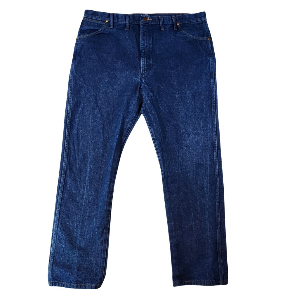 Wrangler‎ Cowboy Cut Jeans Mens44x32 Blue Excellent Straight Leg Denim 13MWZ